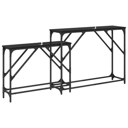 Konzolový Stolek 2 Ks Černý Dub 100 X 28 X 75 Cm