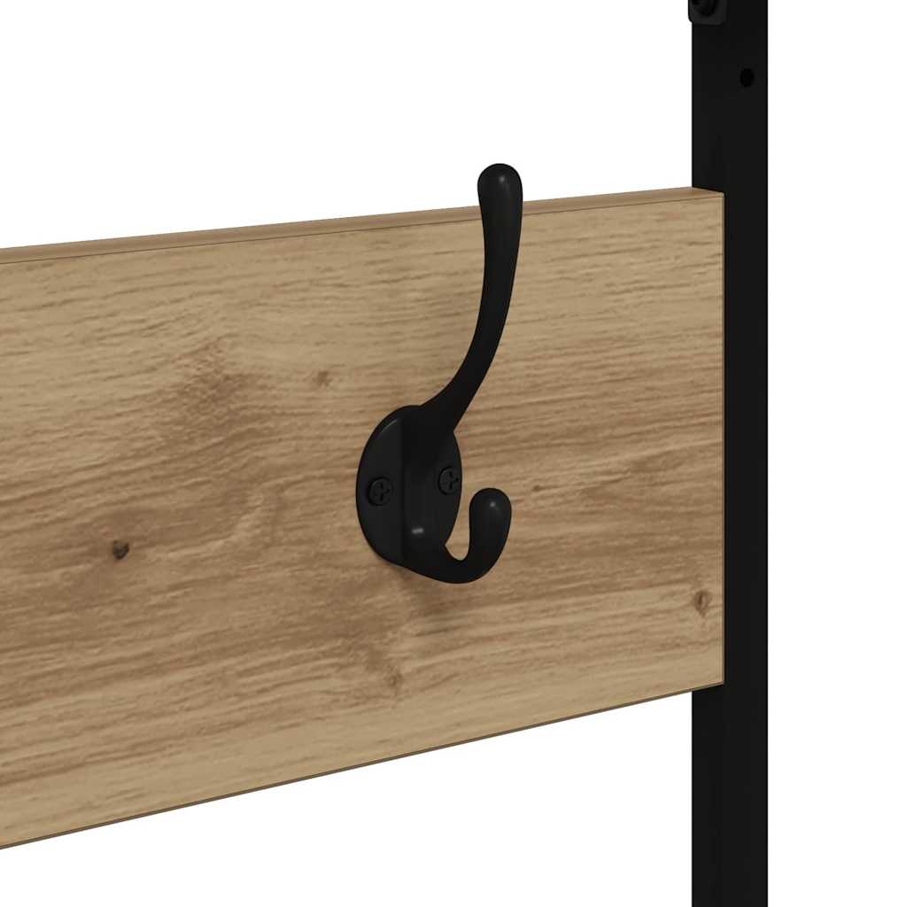 Kovový Stojan Na Oblečení Artisanový Dub 100 X 41 X 184 Cm