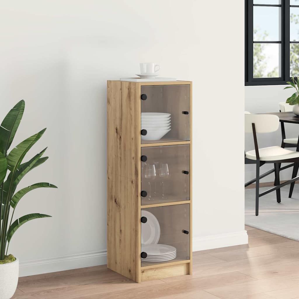 Vysoký Bufet Artisanový Dub 35 X 37 X 109 Cm Kompozitní Dřevo