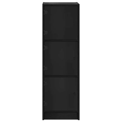 Vysoký Bufet Černý Dub 35 X 37 X 109 Cm Kompozitní Dřevo