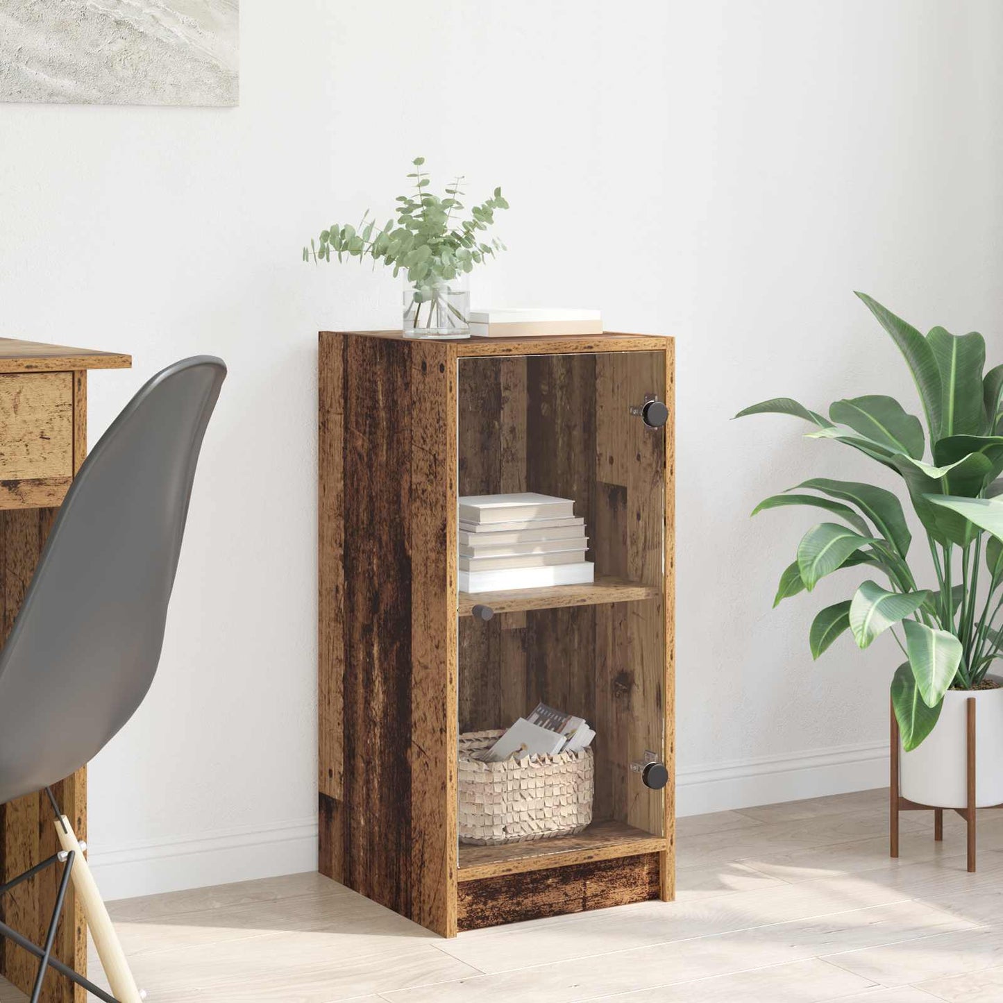 Servírovací Skříň Staré Dřevo 35 X 37 X 76 Cm Kompozitní Dřevo