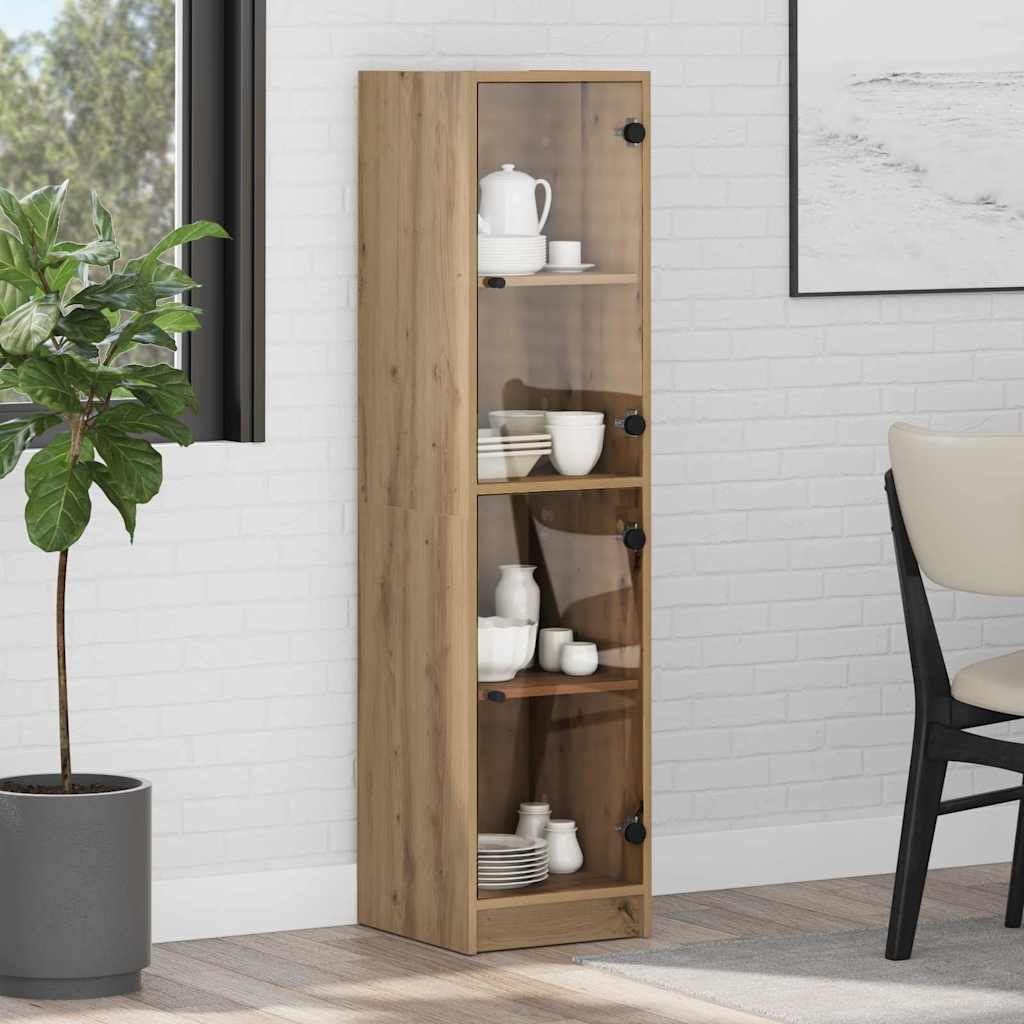Vysoký Bufet Artisanový Dub 35 X 37 X 142 Cm Kompozitní Dřevo