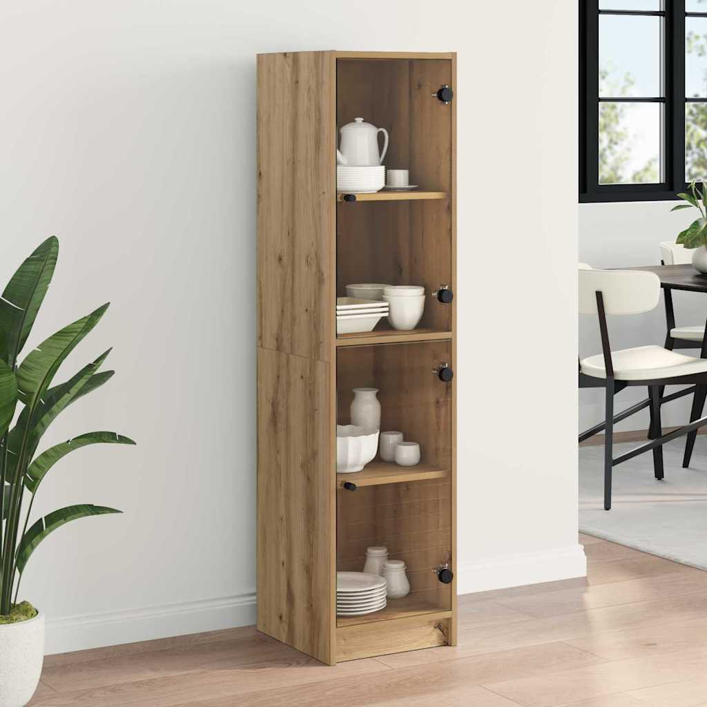 Vysoký Bufet Artisanový Dub 35 X 37 X 142 Cm Kompozitní Dřevo