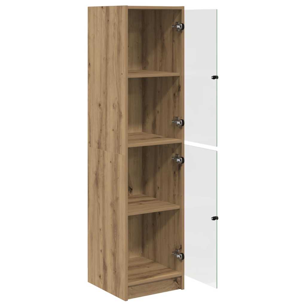 Vysoký Bufet Artisanový Dub 35 X 37 X 142 Cm Kompozitní Dřevo
