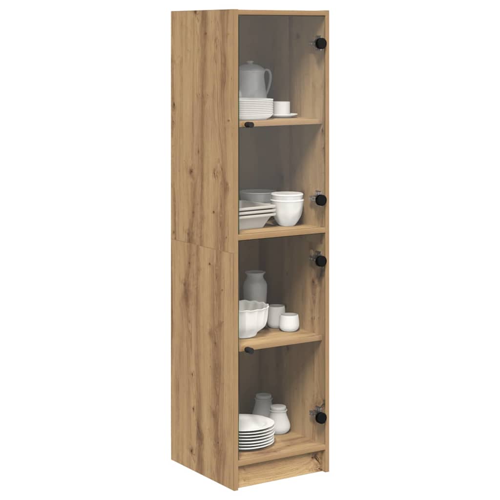 Vysoký Bufet Artisanový Dub 35 X 37 X 142 Cm Kompozitní Dřevo