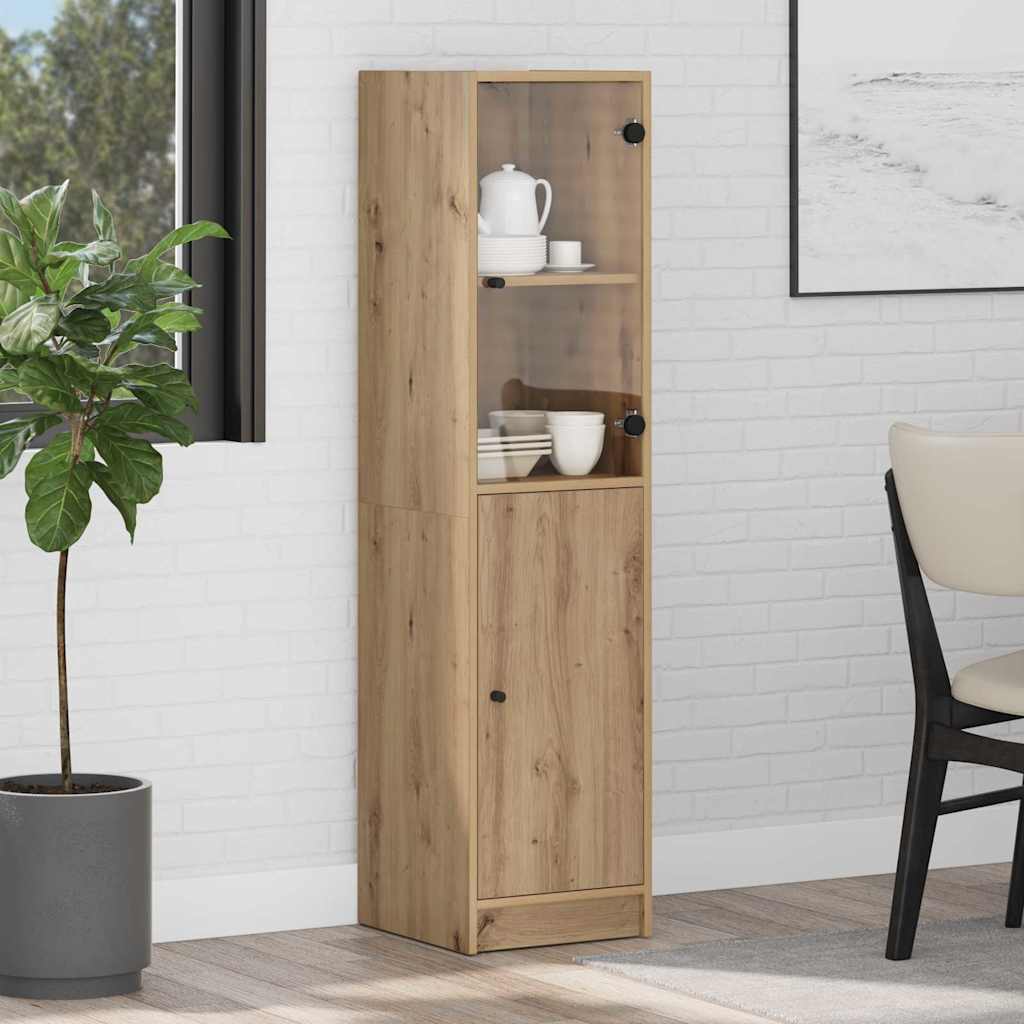Vysoký Bufet Artisanový Dub 35 X 37 X 142 Cm Kompozitní Dřevo