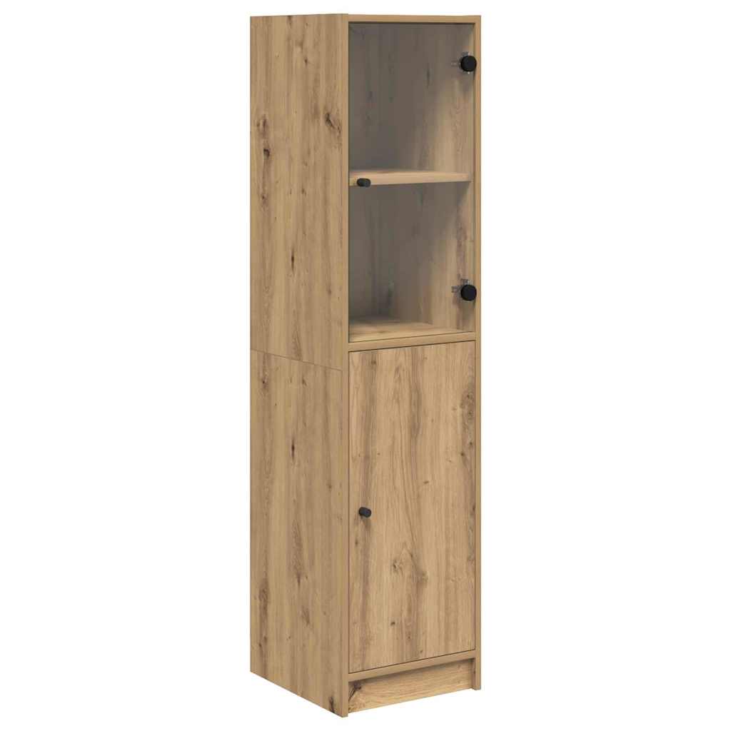 Vysoký Bufet Artisanový Dub 35 X 37 X 142 Cm Kompozitní Dřevo