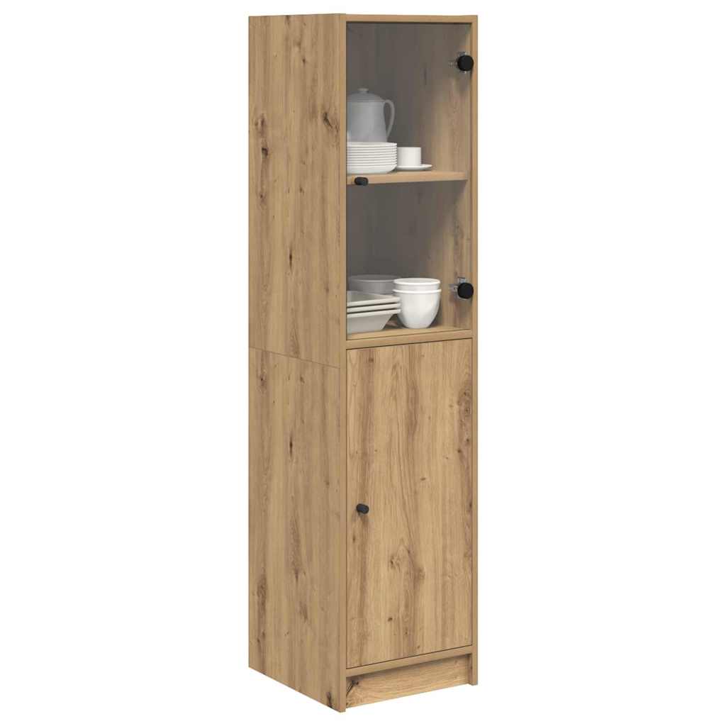 Vysoký Bufet Artisanový Dub 35 X 37 X 142 Cm Kompozitní Dřevo