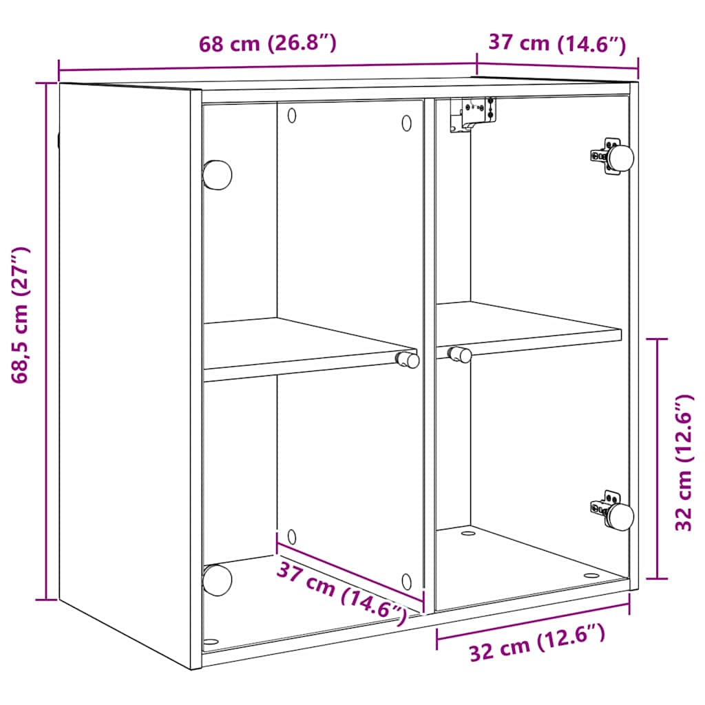 Nástěnná Skříňka 68 X 37 X 68,5 Cm Kompozitní Dřevo Staré Dřevo