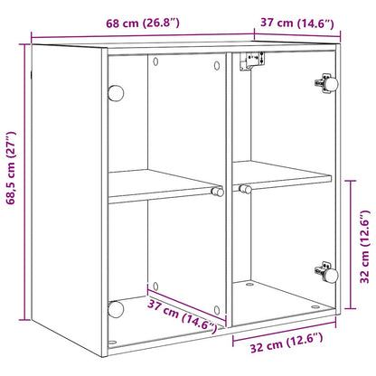 Nástěnná Skříňka 68 X 37 X 68,5 Cm Kompozitní Dřevo Staré Dřevo