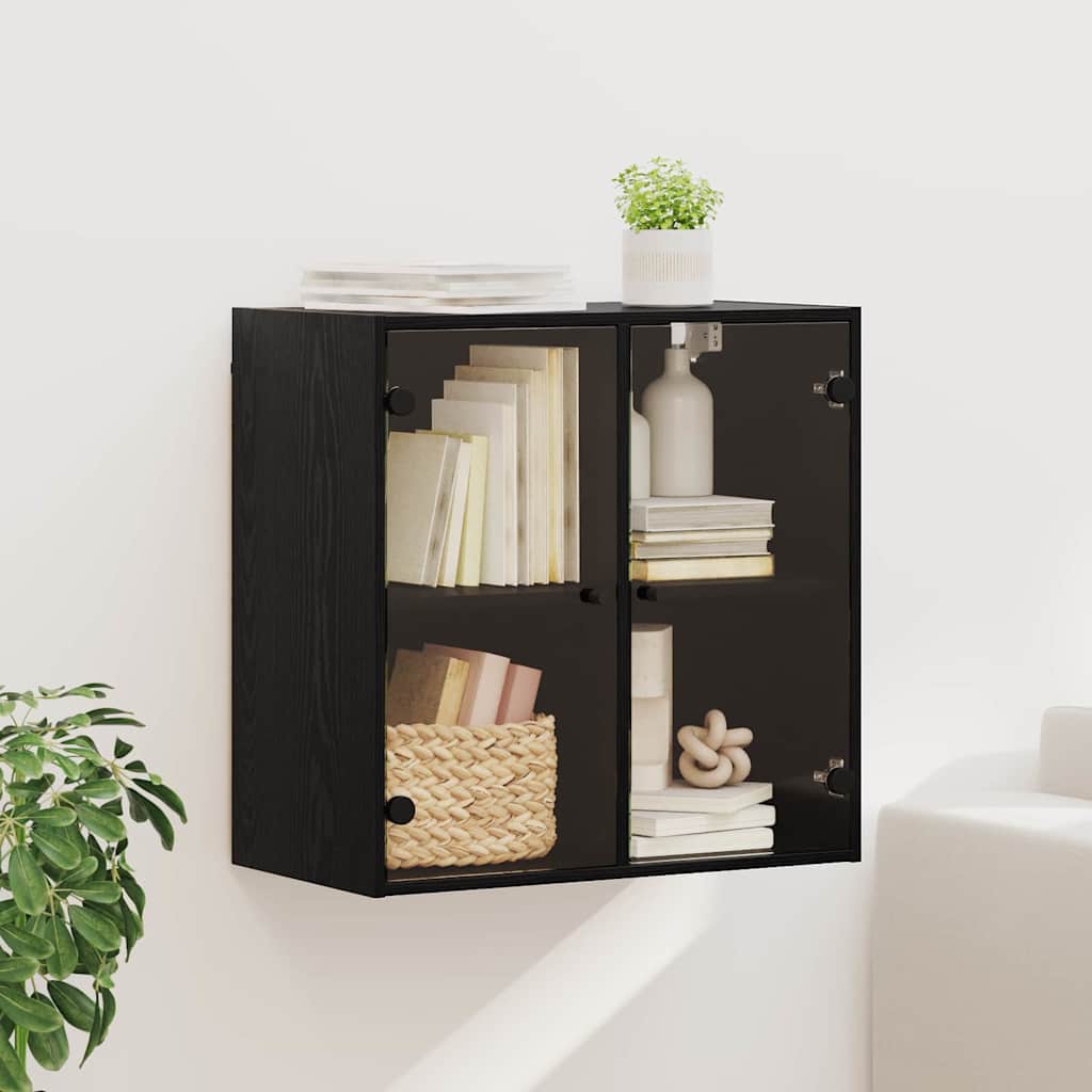 Nástěnná Skříňka 68 X 37 X 68,5 Cm Kompozitní Dřevo Černý Dub