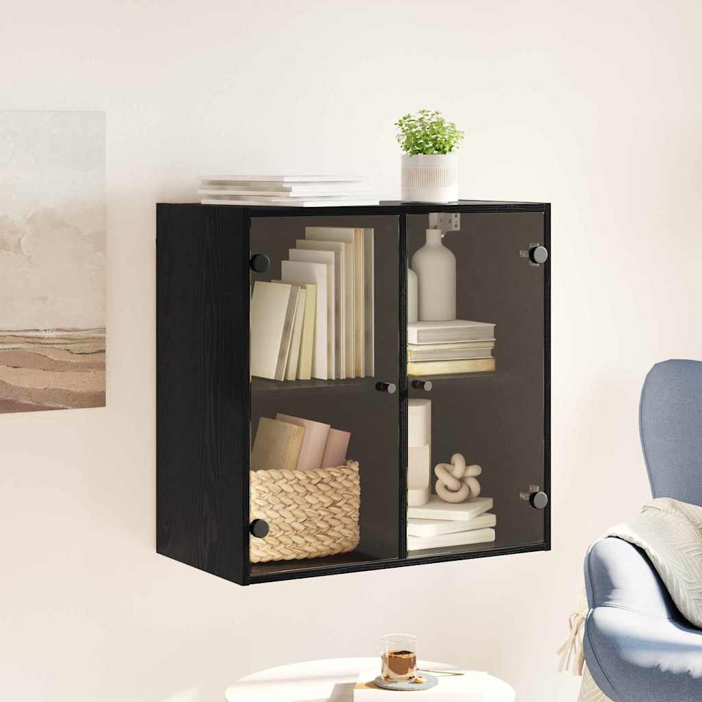 Nástěnná Skříňka 68 X 37 X 68,5 Cm Kompozitní Dřevo Černý Dub