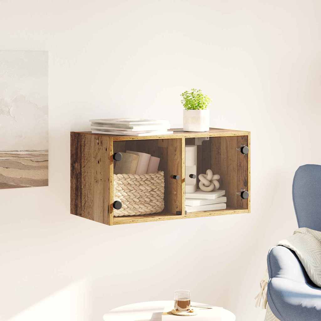 Nástěnná Skříňka 68 X 37 X 35 Cm Kompozitní Dřevo Staré Dřevo