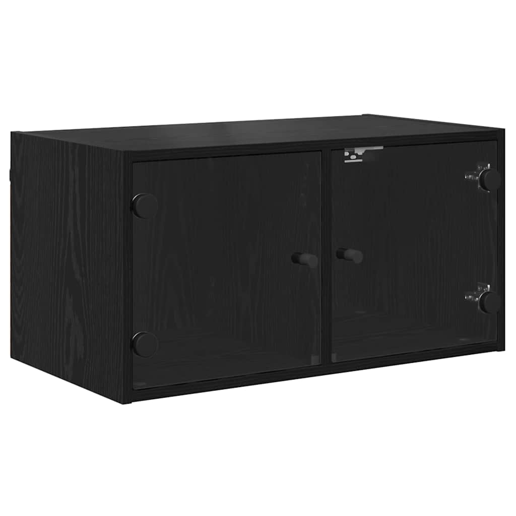Nástěnná Skříňka 68 X 37 X 35 Cm Kompozitní Dřevo Černý Dub