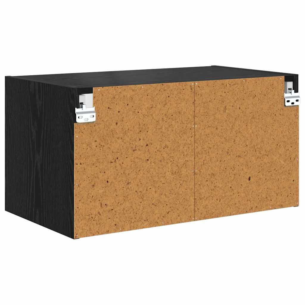 Nástěnná Skříňka 68 X 37 X 35 Cm Kompozitní Dřevo Černý Dub