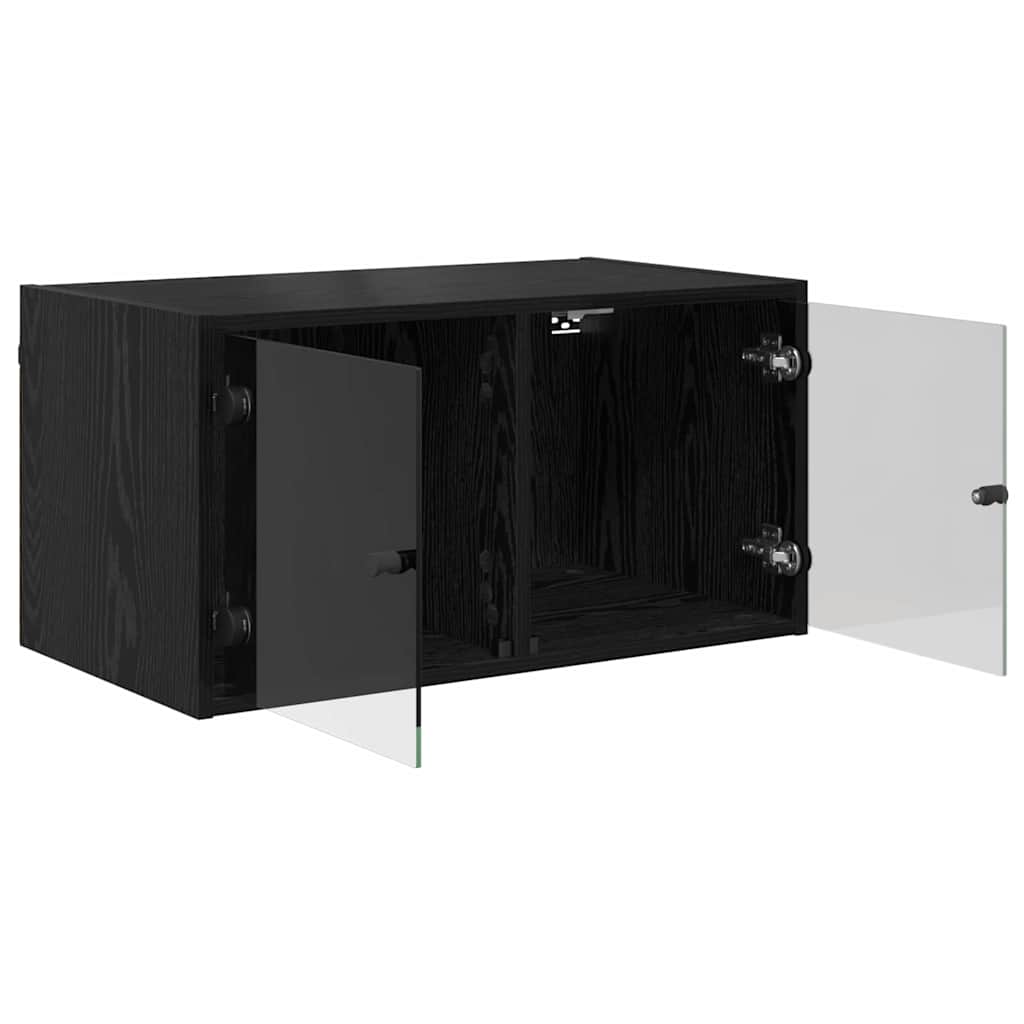 Nástěnné Skříně 2 Ks 68 X 37 X 35 Cm Kompozitní Dřevo Černý Dub