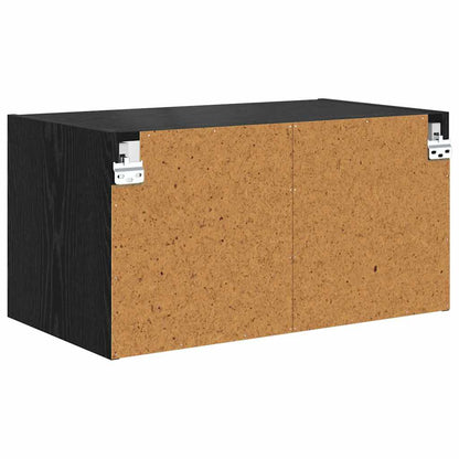 Nástěnné Skříně 2 Ks 68 X 37 X 35 Cm Kompozitní Dřevo Černý Dub
