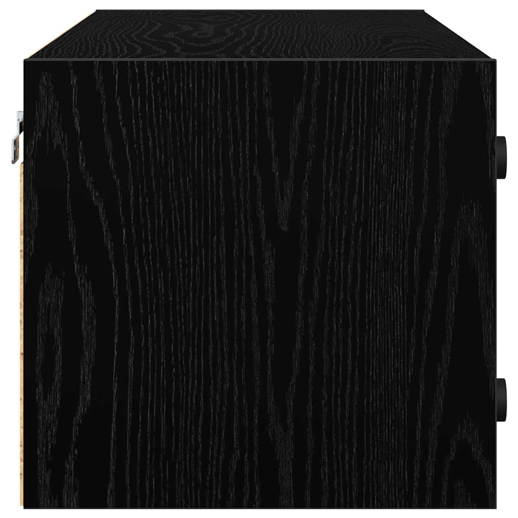 Nástěnná Skříňka 102 X 37 X 35 Cm Kompozitní Dřevo Černý Dub