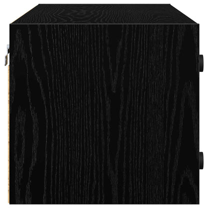 Nástěnná Skříňka 102 X 37 X 35 Cm Kompozitní Dřevo Černý Dub