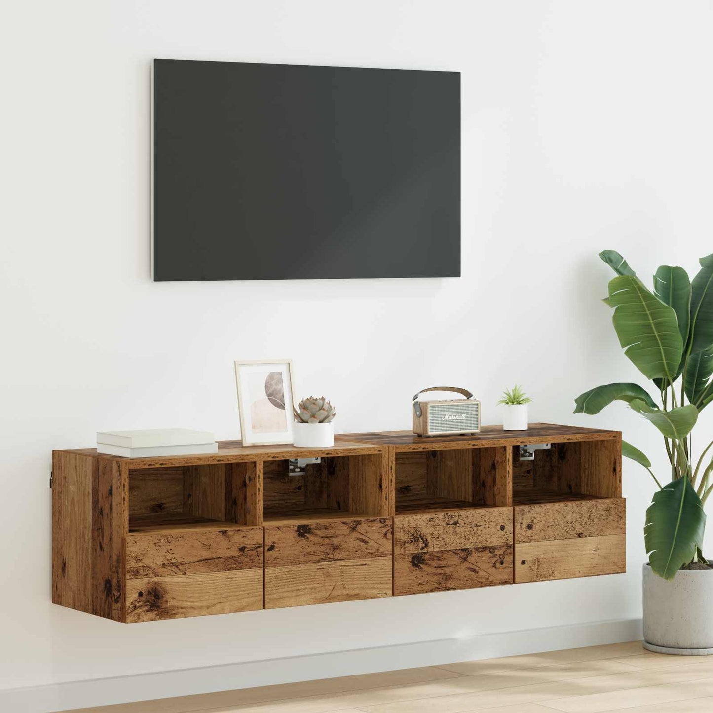 Skříňky Na Tv Zeď 2 Pcs Staré Dřevo Kompozitní Dřevo