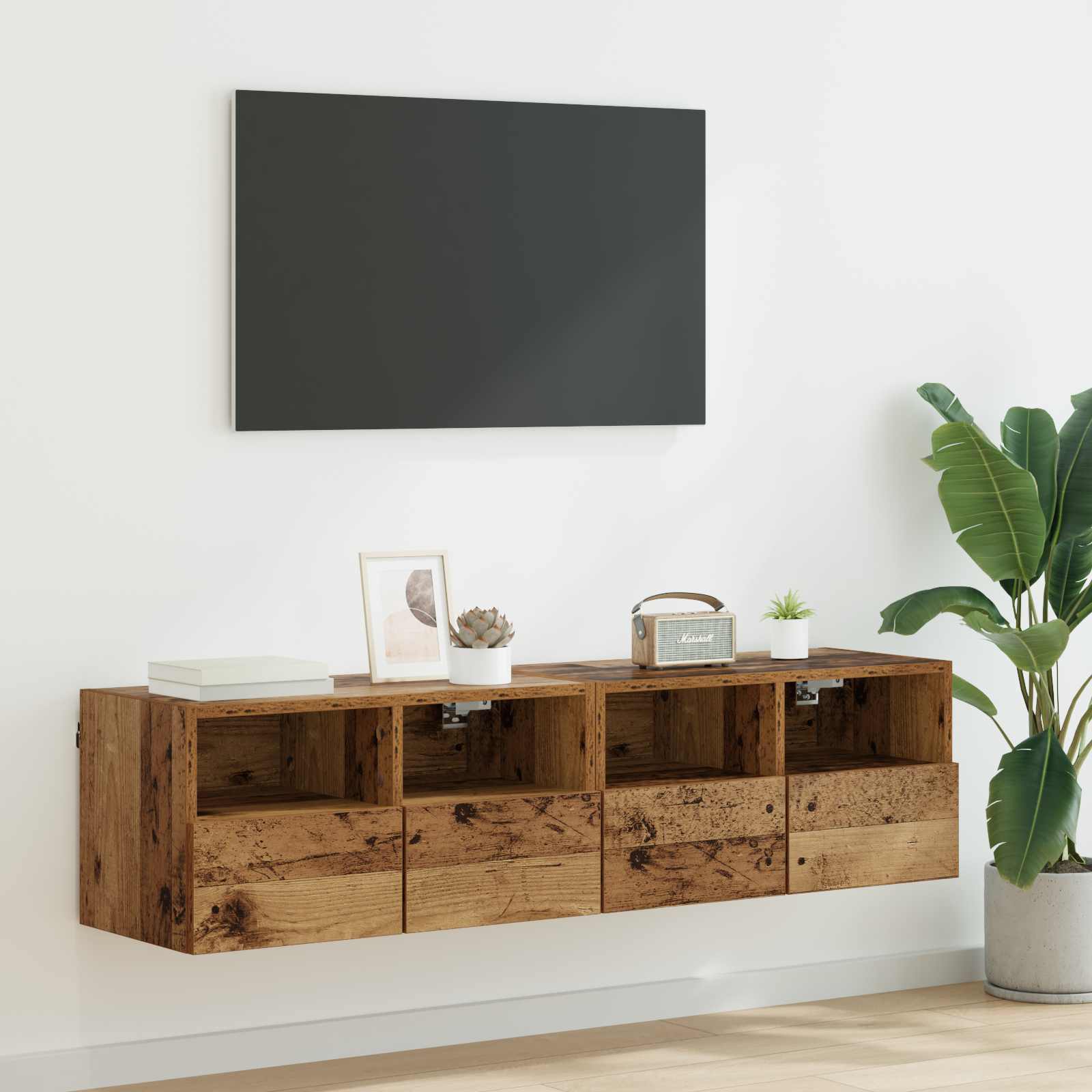 Skříňky Na Tv Zeď 2 Pcs Staré Dřevo Kompozitní Dřevo