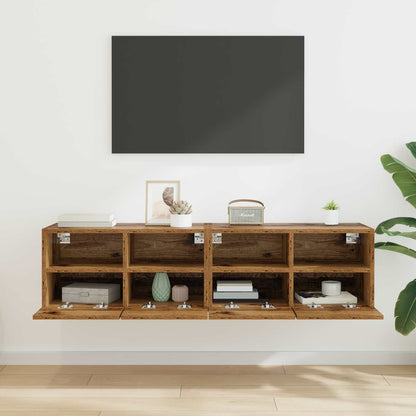 Skříňky Na Tv Zeď 2 Pcs Staré Dřevo Kompozitní Dřevo