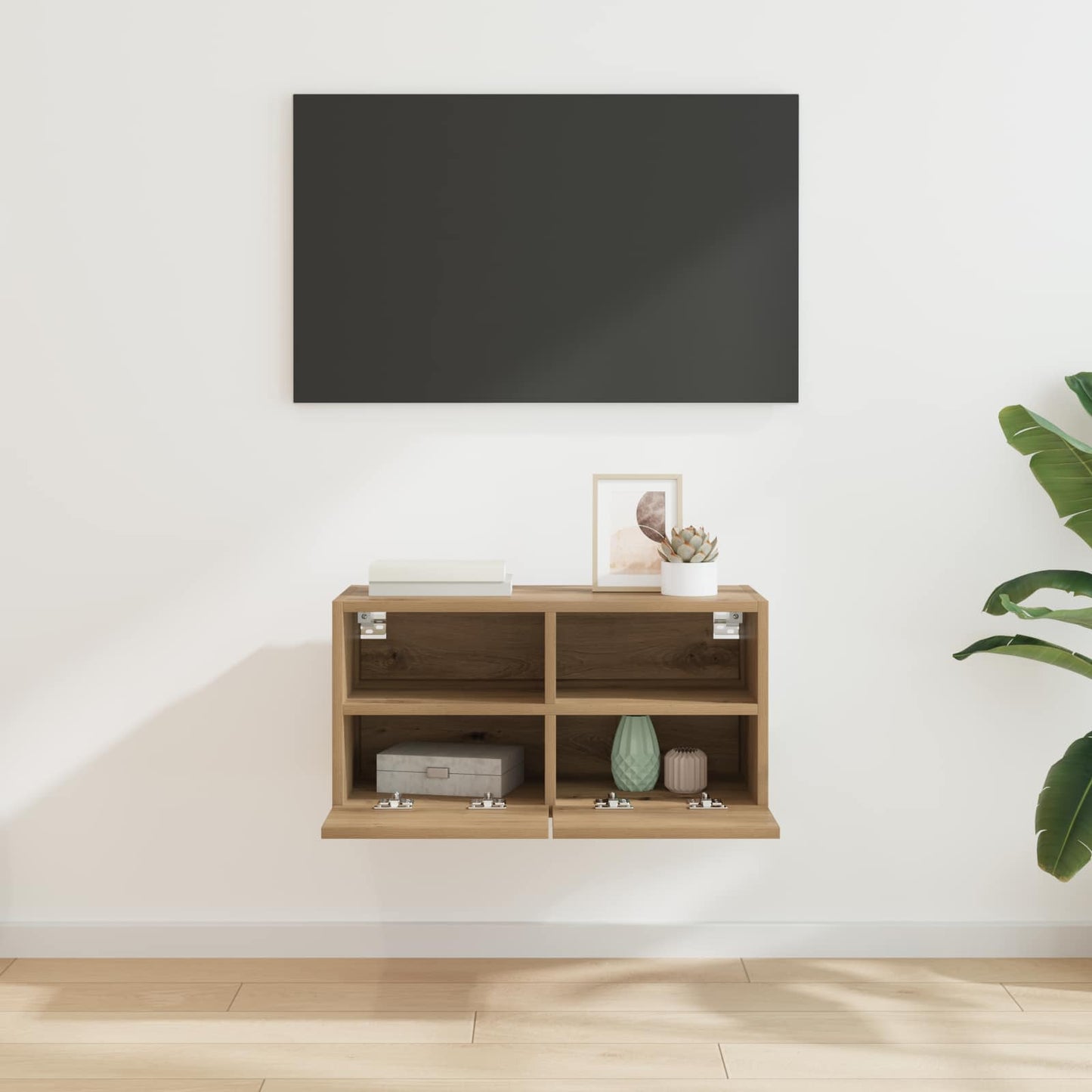 Tv Wall Cabinet 60 X 30 X 30 Cm Artisanový Dub Kompozitní Dřevo