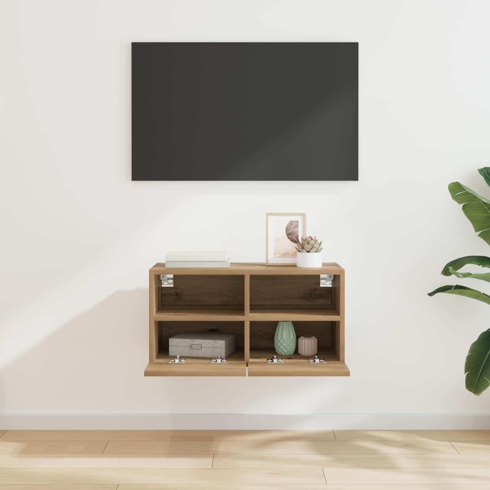 Tv Wall Cabinet 60 X 30 X 30 Cm Artisanový Dub Kompozitní Dřevo