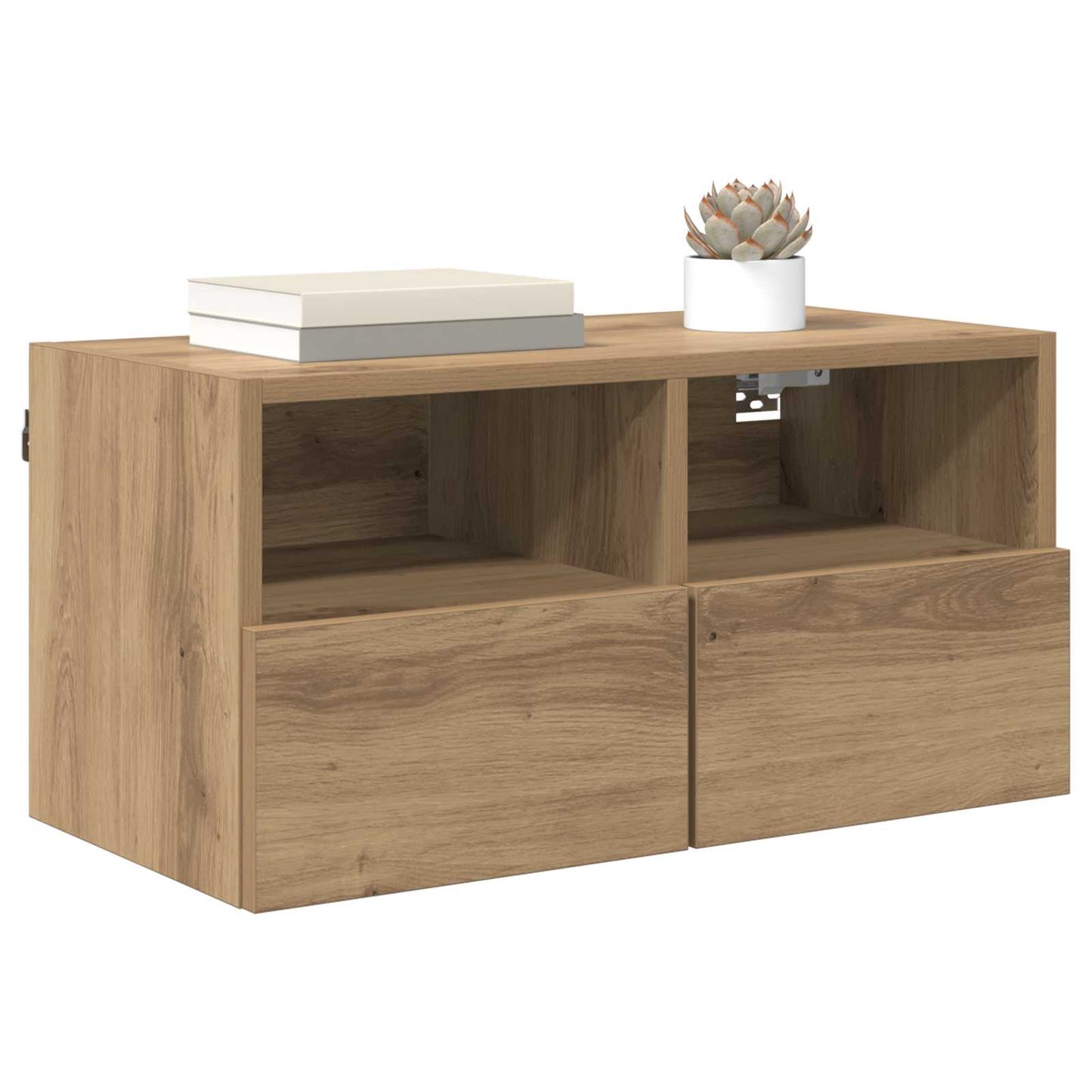 Tv Wall Cabinet 60 X 30 X 30 Cm Artisanový Dub Kompozitní Dřevo