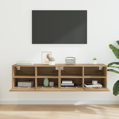 Skříňky Na Tv Zeď 2 Pcs Artisanový Dub Kompozitní Dřevo