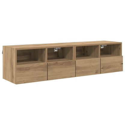 Skříňky Na Tv Zeď 2 Pcs Artisanový Dub Kompozitní Dřevo