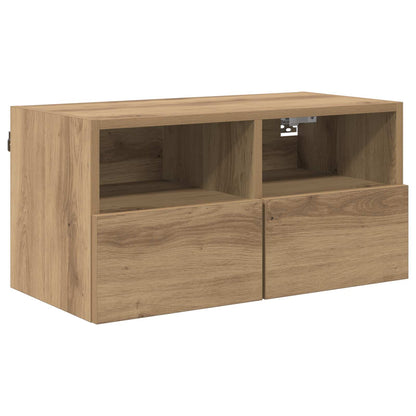 Skříňky Na Tv Zeď 2 Pcs Artisanový Dub Kompozitní Dřevo