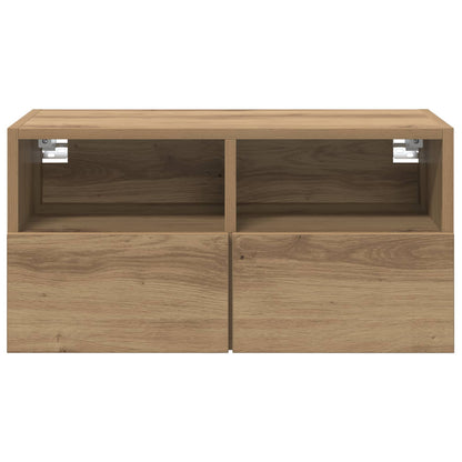 Skříňky Na Tv Zeď 2 Pcs Artisanový Dub Kompozitní Dřevo