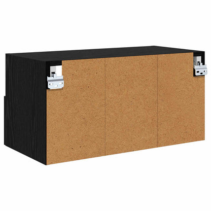 Tv Wall Cabinet 60 X 30 X 30 Cm Černý Dub Kompozitní Dřevo