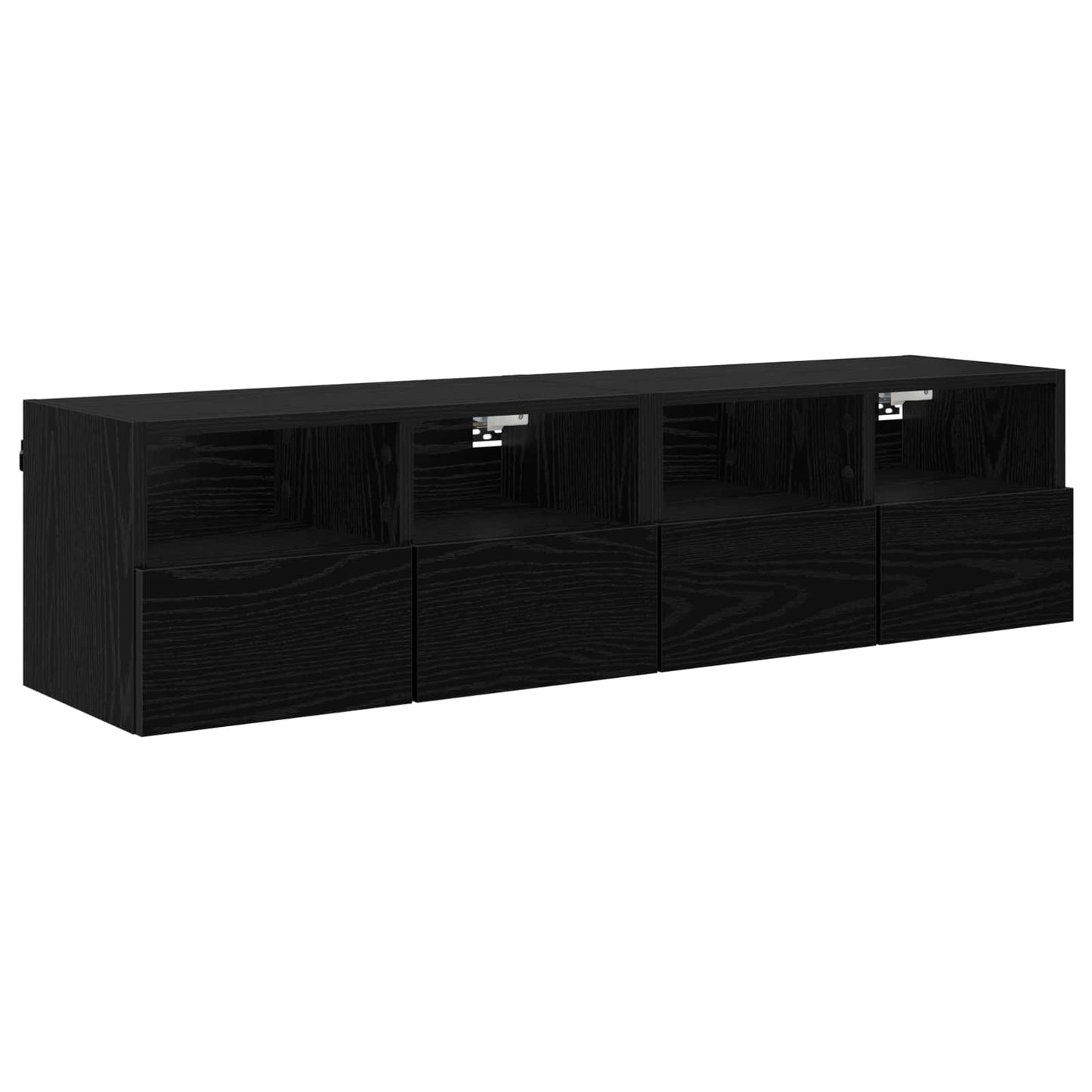 Skříňky Na Tv Zeď 2 Pcs Černý Dub Kompozitní Dřevo