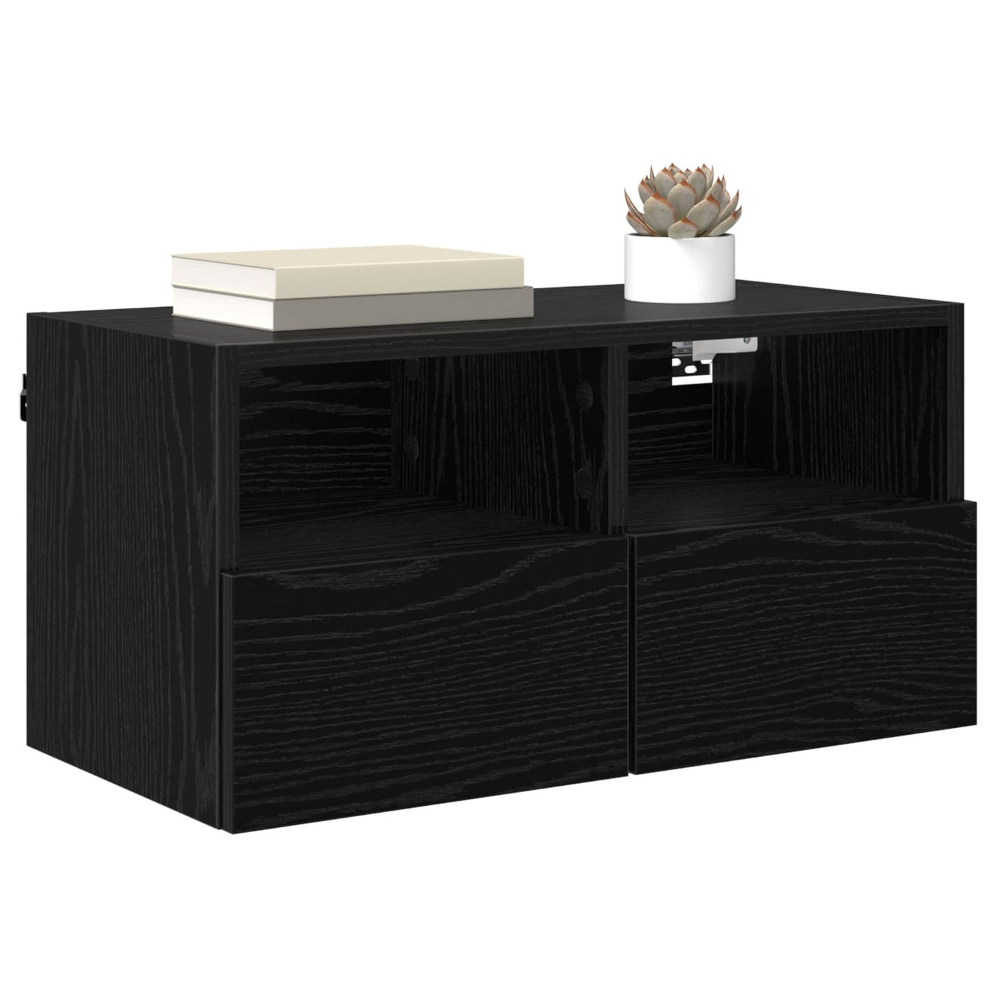 Skříňky Na Tv Zeď 2 Pcs Černý Dub Kompozitní Dřevo