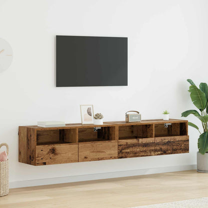 Skříňky Na Tv Zeď 2 Pcs Staré Dřevo Kompozitní Dřevo