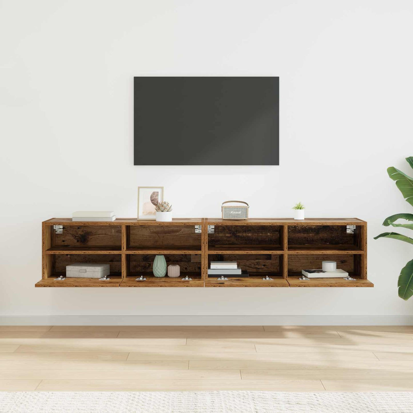 Skříňky Na Tv Zeď 2 Pcs Staré Dřevo Kompozitní Dřevo