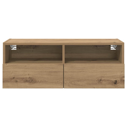 Tv Wall Cabinet 80 X 30 X 30 Cm Artisanový Dub Kompozitní Dřevo