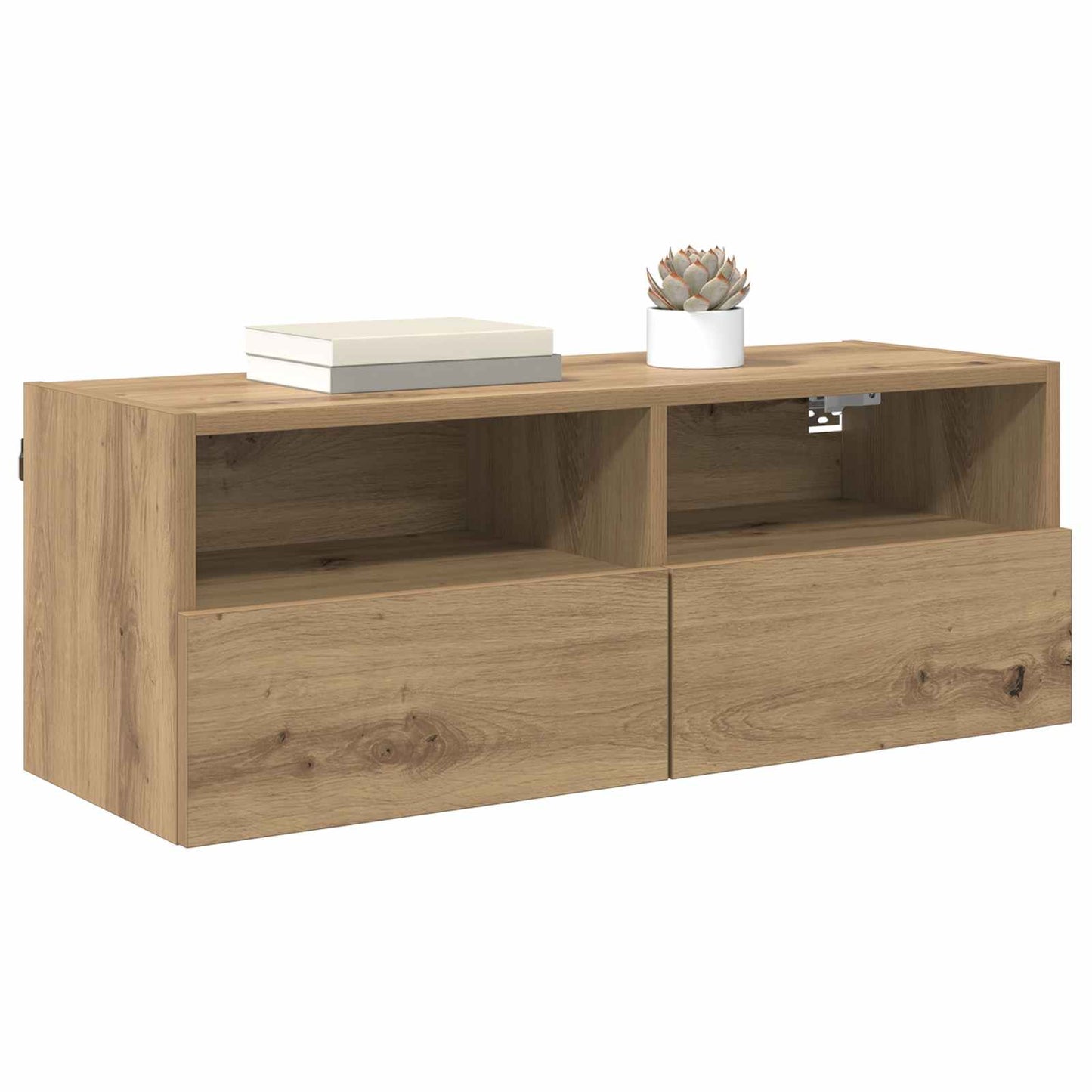 Tv Wall Cabinet 80 X 30 X 30 Cm Artisanový Dub Kompozitní Dřevo