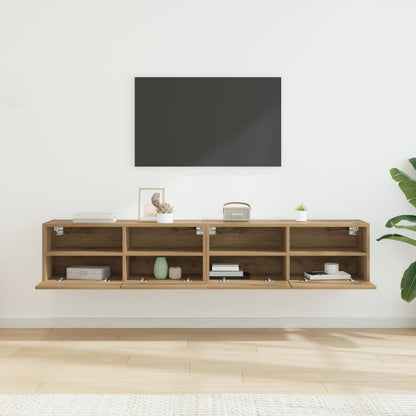 Skříňky Na Tv Zeď 2 Pcs Artisanový Dub Kompozitní Dřevo