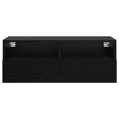 Tv Wall Cabinet 80 X 30 X 30 Cm Černý Dub Kompozitní Dřevo