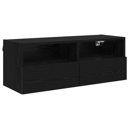 Skříňky Na Tv Zeď 2 Pcs Černý Dub Kompozitní Dřevo