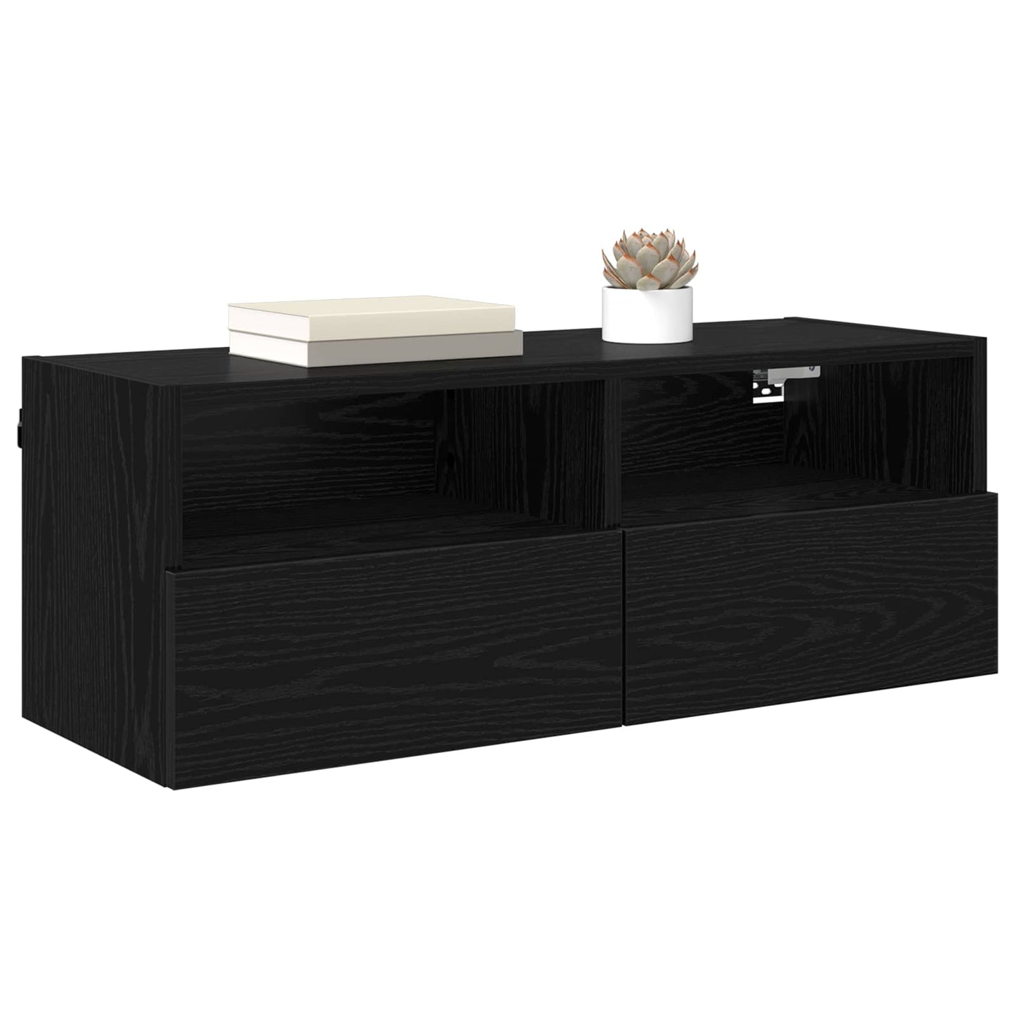 Skříňky Na Tv Zeď 2 Pcs Černý Dub Kompozitní Dřevo