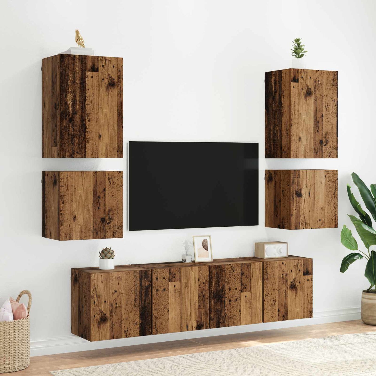Tv Wall Cabinet 40,5X30X40Cm Staré Dřevo Kompozitní Dřevo