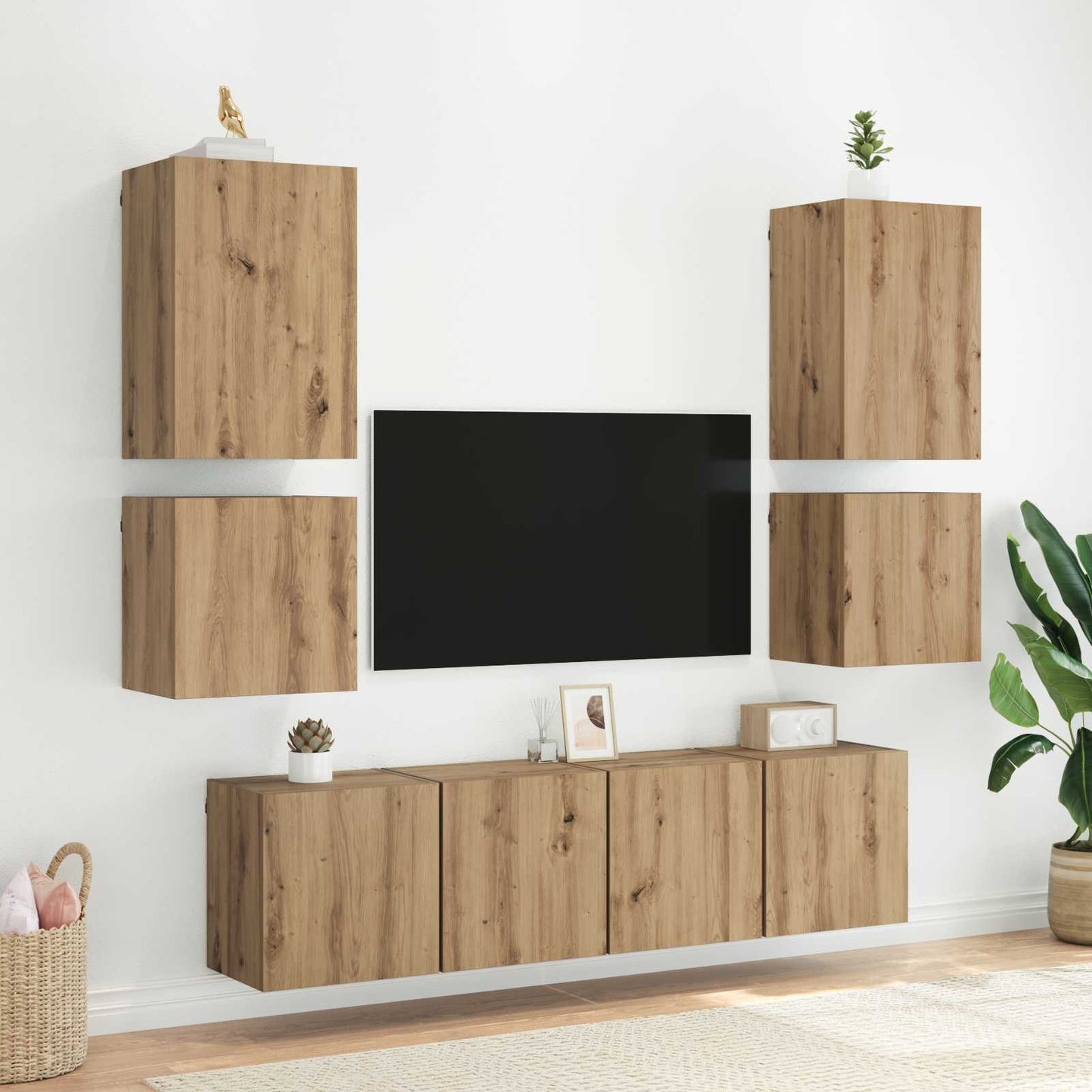 Tv Wall Cabinet 40,5X30X40Cm Artisanový Dub Kompozitní Dřevo