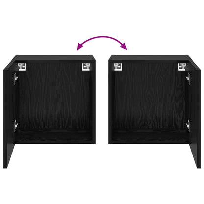 Tv Wall Cabinet 40,5X30X40Cm Černý Dub Kompozitní Dřevo