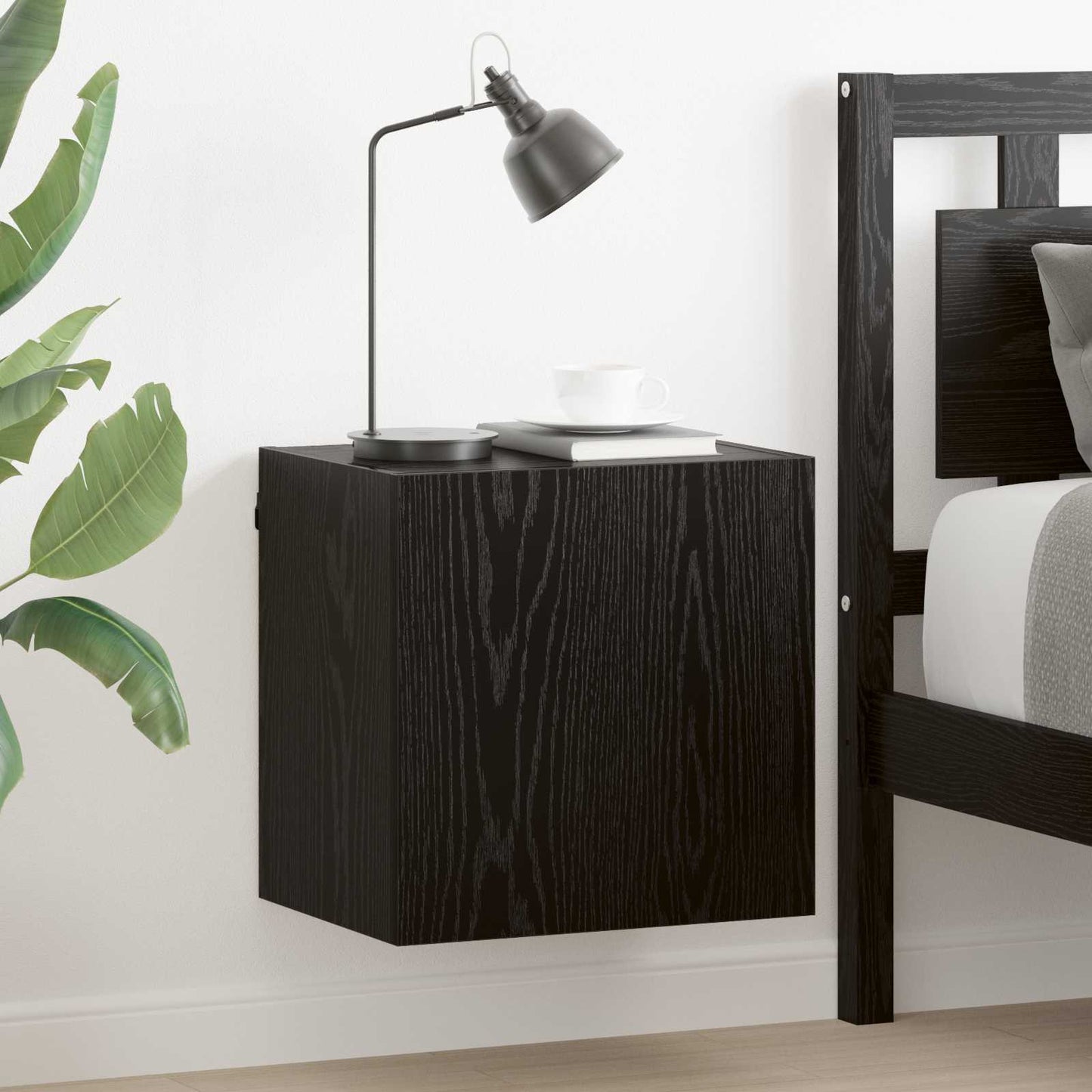 Skříňky Na Tv Zeď 2 Pcs Černý Dub Kompozitní Dřevo