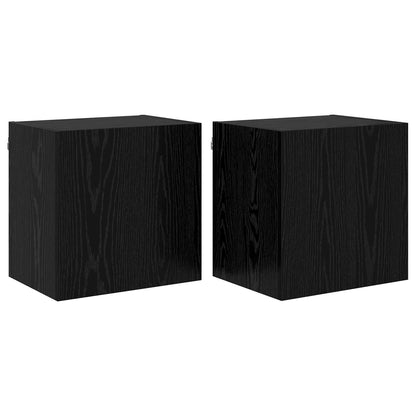Skříňky Na Tv Zeď 2 Pcs Černý Dub Kompozitní Dřevo