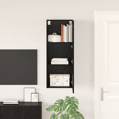 Tv Wall Cabinet 40,5 X 30 X 102 Cm Černý Dub Kompozitní Dřevo